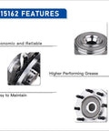 Features of the front wheel hub and bearing assembly for 2014-2018 Ram 2500 and 2013-2018 Ram 3500 with ABS 8 lug front position.