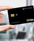 Fido2 Certified Multi Factor Auth Token Nfc Smart Card shown in hand with NFC chip, ideal for secure two step verification.