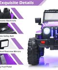 Kids Ride On Car Truck 12V Battery Powered Electric Vehicle With ergonomic features and LED headlights, purple