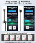 Dual Level Portable EV Charger With Smart App Control And 25 Foot Cable 12A Level 1 And 16A Level 2 Charging WiFi And Bluetooth Enabled J1772 EVSE For All EVs And PHEVs ETL Listed For Home Or On The Go Use with NEMA 5-15 and NEMA 6-20 plug compatibility