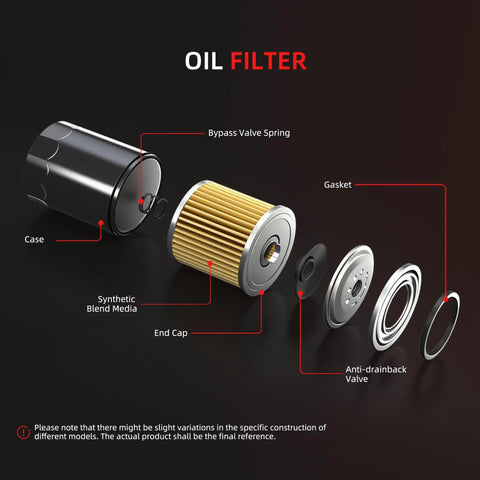 Maintenance Filters Kit For Skid Steer Loader LX465 LX485 LX565 LX665 L465 L565 LS140 LS150 Oil Filter exploded view