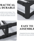 King Size Low Profile Box Spring Heavy Duty Metal Bed Base With Beefed Up Steel Frame And Easy Snap Together Setup For Ultimate Premium Sleep Quality, showing durable steel structure and assembly details.
