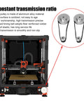 Image of Badass Aluminum Timing Pulley Set And Grippy Rubber Belt for 3D Printers with 20 and 60 tooth pulleys and rubber belt.