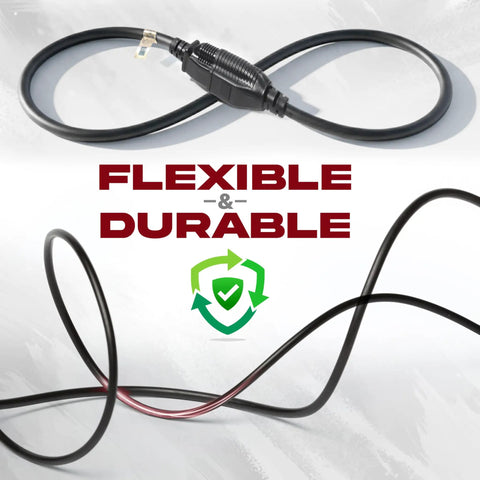 6 Foot Weather Resistant Extension Cord 16/3 SJTW Heavy Duty With 3 Prong Grounded Plug UL Listed 13 Amp for Indoor Outdoor Use