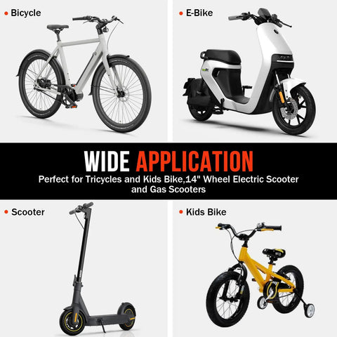 14x2.125 Inch Tire And Tube Set For 57-254 E-Bike Replacement Tires Pack Of 2 Sets on bicycle, e-bike, scooter, and kids bike