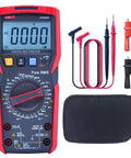 Pro Grade Digital Multimeter With TRMS 6000 Counts Reads 1000V AC DC, 20A Current, includes leads and carrying case shown