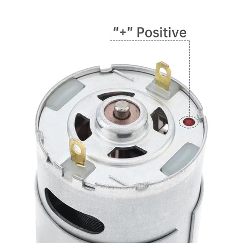 Close-up of the top view of the Two Pack High Speed 24V DC Motor Upgrade for Kids Ride On Cars with 10 Tooth Gear 25000 RPM