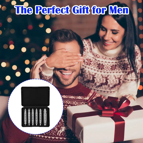 Six Piece Screw Extractor Set For Damaged Screws And Rusty Bolts HSS High Speed Steel Removers in festive gift setting