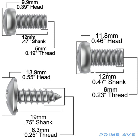 Stainless Steel License Plate Screws Set For Front And Rear Mounting, Rust Proof License Plate Hardware, Mercedes Benz Compatible
