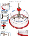 Heavy Duty Adjustable Hole Saw Cutter Kit Twin Blade Drywall Tool For Recessed Lights with clear dust shield and steel spring shaft.
