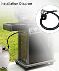 Installation diagram of 25In Hose And Regulator Kit For Genesis Spirit Summit Grills Replacement Includes 200 210 300 310 330 Silver And Gold Series For Gas Grill Parts Leak Proof Connection For Safe Leak Detection And Easy Gas Grill Setup