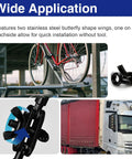 Wide application of 28 Piece M6 Metric Wing Nuts Assortment Kit With Slick Black Zinc Plated Butterfly Hardware for easy bike and truck mounting.