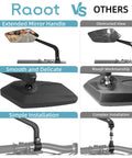 Comparison of 2 Pack Bike Mirrors For Handlebars with extended handle, smooth design, and simple installation vs others.