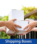 Hands exchanging 4x4x4 Inch Small Shipping Boxes 100 Pack White Corrugated Cardboard Boxes With Eco Friendly 3 Layer Construction