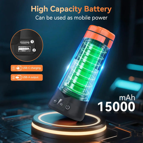 Rechargeable Camping Light With Stand Seven-Foot Max Height, 15000mAh Beast Portable Cordless LED Work Light close-up