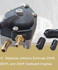 Fuel Pump For Johnson Evinrude OMC Outboard 20 25 30 HP Models Fits 438555 433386 777764 18 7353 Sierra Mallory Replacements Durable Marine Engine Component For Reliable Fuel Delivery with connectors and seals