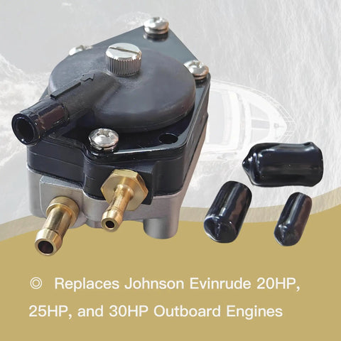 Fuel Pump For Johnson Evinrude OMC Outboard 20 25 30 HP Models Fits 438555 433386 777764 18 7353 Sierra Mallory Replacements Durable Marine Engine Component For Reliable Fuel Delivery with connectors and seals