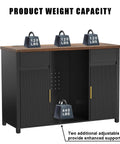 Weight capacity display of Big Home Bar Cabinet With Built In Fridge Space Fits Most Mini Fridges Modern Fluted Buffet Sideboard