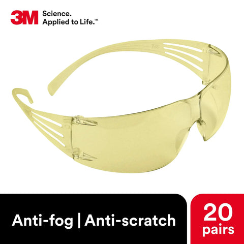 Rugged Safety Glasses Featuring Self Adjusting Flex Temples And Anti Fog Amber Lenses Built Different For Construction Sites And Daily Work Grinds In A Dependable Twenty Pack - close-up of amber lens design.