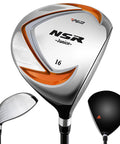 Junior Golf Club Set for Right Handed Players: 9 Piece Beginner Kit With Driver, Hybrid, Irons 7 9 Sand Wedge, Putter, and Stand Bag