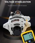 100 Amp High Output Alternator Replacement For Toyota Corolla 2009-2013 And Matrix 2009-2010 1.8L shown with voltage display