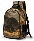 Wild Bear Printed Unisex Backpack Large Capacity For School Hiking And Travel Durable Polyester Daypack with bear pattern