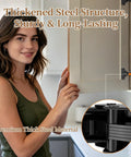 Zero Drama Soft Close Concealed Cabinet Hinges Full Overlay European Adjustable Frameless Door Mounts With Silent Hydraulic Damper Self Closing Kitchen Cupboard Hardware 10 Pack shown on a cupboard door with thickened steel structure.