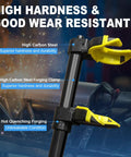 MacPherson Strut Spring Compressor Kit With Interchangeable Fork Attachments features high carbon steel and forging clamp