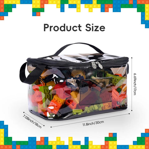 See Through TPU Toy Organizer Bags With Zippers Extra Large Large And Medium Pouch Set Waterproof Clear Storage For Toys