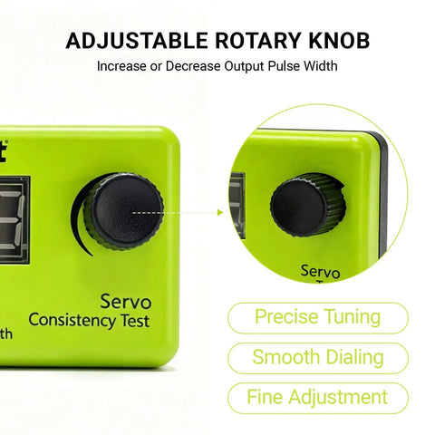 Adjustable rotary knob on Premium Rc Digital Servo And Esc Consistency Checker for PWM pulse width adjustment.