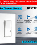 Buzz Free 6 Pack Dimmer Switch Slick Quiet Operation Single Pole And Three Way Wiring Fits Snug In Walls, slim design with smooth dimming control.