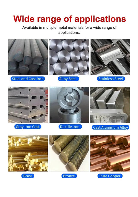 Wide range of steel and cast iron materials showing applications for Heavy Duty Portable Digital Hardness Tester For Steel And Cast Iron Featuring Dead Nuts Accurate Leeb Gauge Readings Smooth Operation And Straight Fire Quality You Can Trust Every Single Time