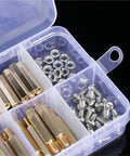 120 Pieces M3 Brass Standoff Kit With Male And Female Hex Spacers For PCB Board Support, Brass Prototyping Gear Built For Electronics Projects, Easy Mounting, Stable Mounts, Clean Cable Routing No Fuss Assembly in plastic storage box