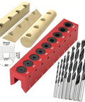 Pro Grade Drill Guide And Doweling Jig For Straight Holes With Perpendicular Entry Self Centering Drill Block Set