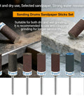 30 Piece Sanding Drums And Sandpaper Sticks Set For Dremel Rotary Tool One Eighth Inch Shank With Grits 180 To 2000