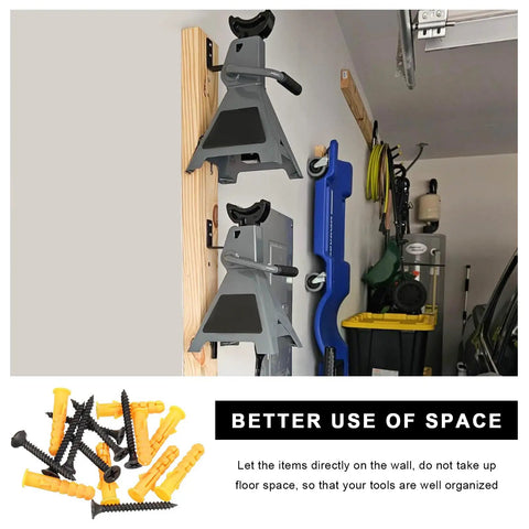 4 Pack Heavy Duty Jack Stands Wall Mount Organizer For 2 To 6 Ton Jacks Universal Car Jack Holder Garage Wall Rack Mount Bracket Space Saving Easy Access Neat Hanging Storage
