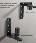 Heavy Duty Stainless Steel Door Hinges Black 130 Lbs Set 270 Degree Rotating For Cabinets And Gates upper and bottom mounting view