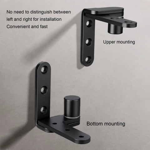 Heavy Duty Stainless Steel Door Hinge Kit for Cabinets Cafes Gates and Fences, 130 Lbs Capacity, black upper and bottom mount