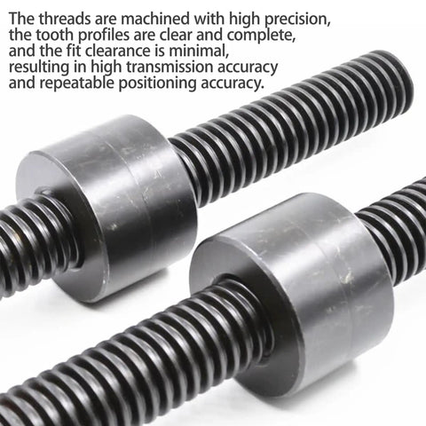 Premium T45 Trapezoidal Lead Screw 45mm Diameter X 6mm Pitch Measuring 1140mm Long With Matching Nut Built Tough Carbon Steel Heavy Duty Craftsmanship Ready To Roll For 3D Printers And CNC Systems