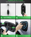 Steps to use Level 2 EV Charger 40 Amp With Adjustable Current And Delay, 240V 9.6kW Portable Home Charging Station with 25Ft Cable.