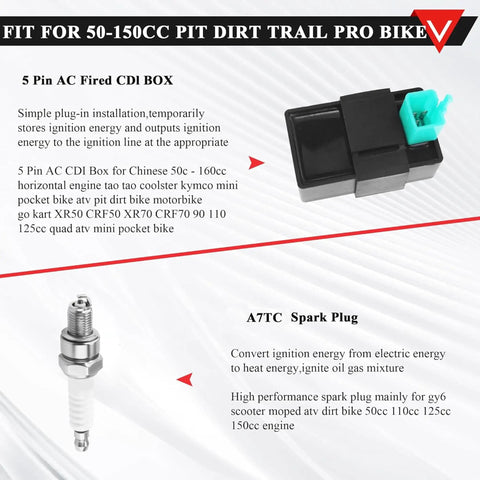 Kick Start Wiring Harness Kit With Stator For 50cc To 140cc Pit Dirt Bikes And ATVs CDI Coil Spark Plug Magneto Assembly