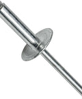 Large Flange Pop Rivets 3/16 in x 3/4 in Aluminum, 50 Pack Heavy-Duty Open-End Fasteners, Corrosion-Resistant With High