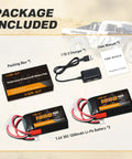 Package with Power Up Your RC Ride With 7.4V 1200mAh LiPo Battery 2S 35C Burst 70C PH2.0 JST Plug And 1to2 USB Charger