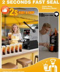 Pro Grade Cup Sealer For Bubble Tea And Coffee, Semi Automatic Electric Boba Sealer with Auto Film Alignment showcasing fast sealing