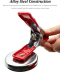 Two Pack Heavy Duty Magnetic Spring Clamps With Solid Magnet Base For Woodworking, Craft, And Workshop Use, Multi Purpose Metal Clamps, Non Slip PVC Handles, Strong Magnetic Grip, Direct Metal Surface Attachment, alloy steel clamp on metal base