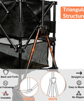 Close-up of Heavy Duty Collapsible Beefy Double Decker Wagon With Tailgate 55 Inch Long Foldable Cart frame and triangular structure.