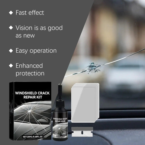 Windshield Repair Kit For Chips And Cracks With Nano Glass Repair Resin Liquid, 2 Pack Glass Repair Tools near cracked windshield
