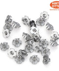 Top Shelf 304 Stainless Steel T Nuts M8 Four Prong 25 Count Pack locks for cabinetry assembly, showing various angles of fasteners.