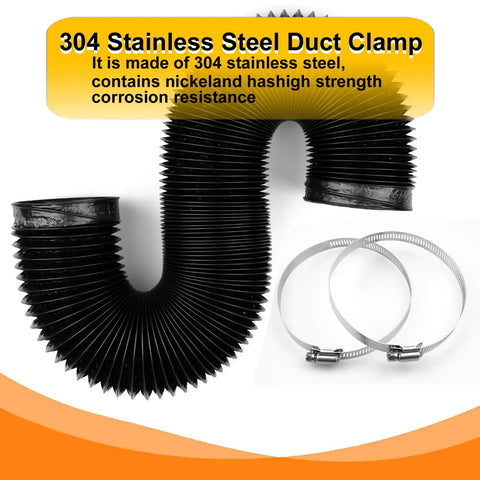 4 Inch Flexible Dryer Vent Hose With Four Layer Protection 8 Ft Long Heavy Duty Duct Built Tough For Max Airflow Leak Resistant Aluminum Foil PVC PET Film Ideal For Home Drying Heating And Ventilation Includes Two Clamps