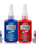 Vigorder Thread Locker blue (Medium Strength) and red (High Strength) 50ml bottles for bolts and fasteners
